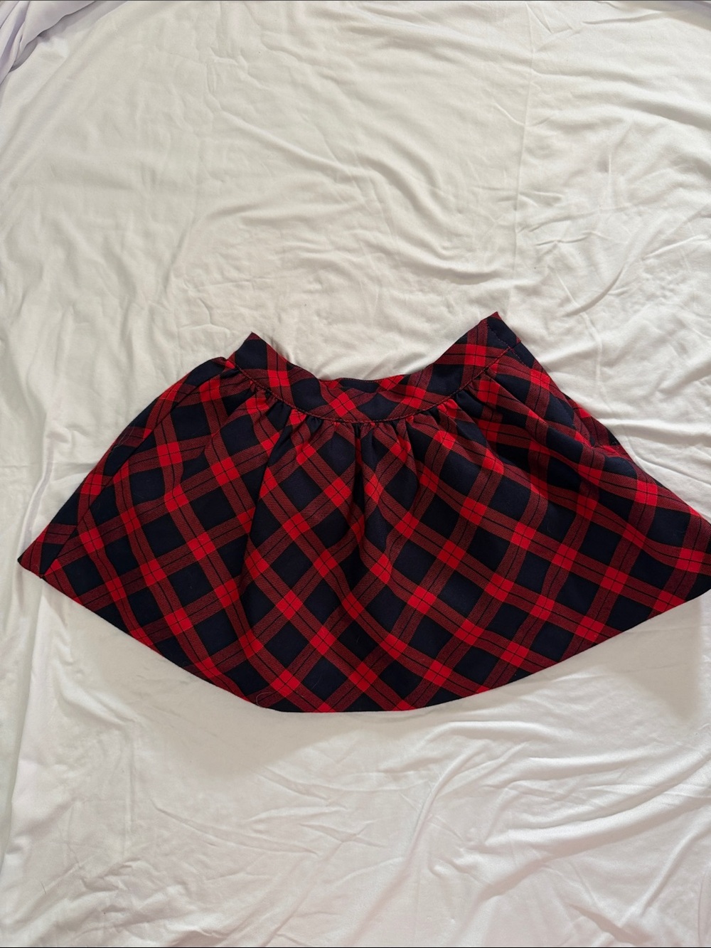 Janie and Jack Red and Black Plaid Flared Skirt